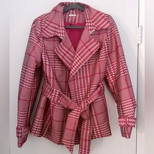 White House Black Market Houndstooth Blazer Pink/Gray